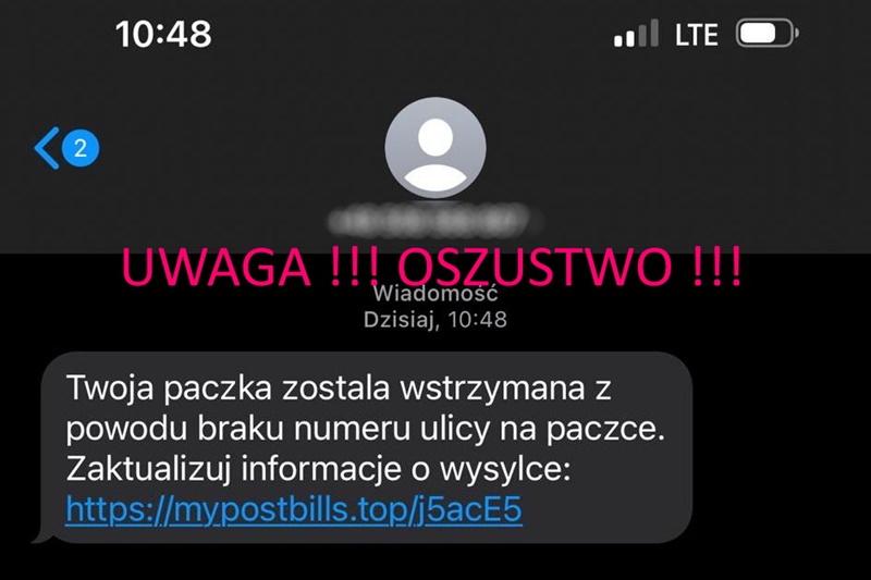 Informacja prasowa dotycząca fałszywych sms-ów - fot. KPP Cieszyn
